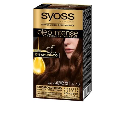 Coloration capillaire sans ammoniaque OLEO INTENSE #4.18-chocolat 5 pcs