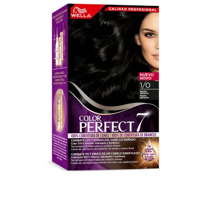 WELLA COLOR PERFECT 7 100% gray coverage #1/0-infinite black - 4 u