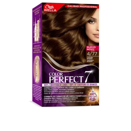 WELLA COLOR PERFECT 7 100% gray coverage #4/77-velvety brown - 4 u