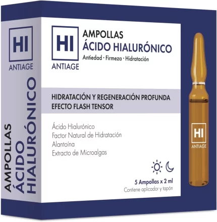 Ampoules d'acide hyaluronique HI ANTI-AGE triple effet flash 5 x 2 ml