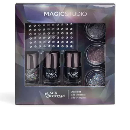 LOT DE 7 ONGLES CRISTAUX NOIRS