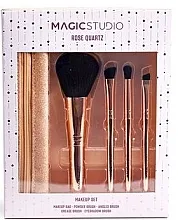 ÉTUI À BROSSES EN QUARTZ ROSE 5 pièces