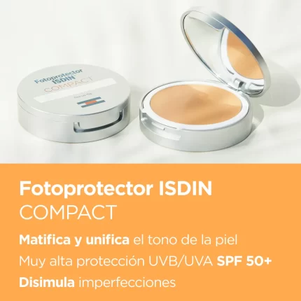 CRÈME SOLAIRE COMPACTE SPF 50 couvrance naturelle longue durée #Moyenne 10 gr
