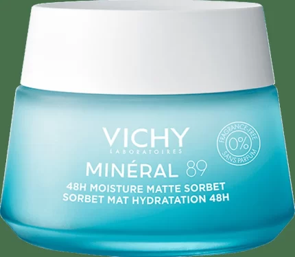 MINÉRAL 89 Gel sorbet mat hydratant 48H à l'acide hyaluronique 50 ml