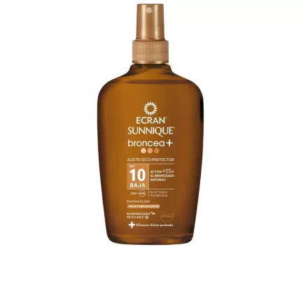 Huile vaporisatrice Ecran Sunnique Bronze+ SPF10 200 ml