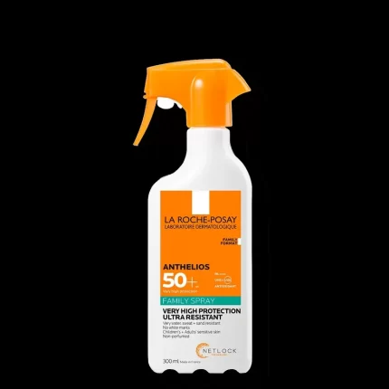 Spray familial invisible ANTHELIOS, résistant à l'eau, à la transpiration et au sable SPF50+ 300 ml